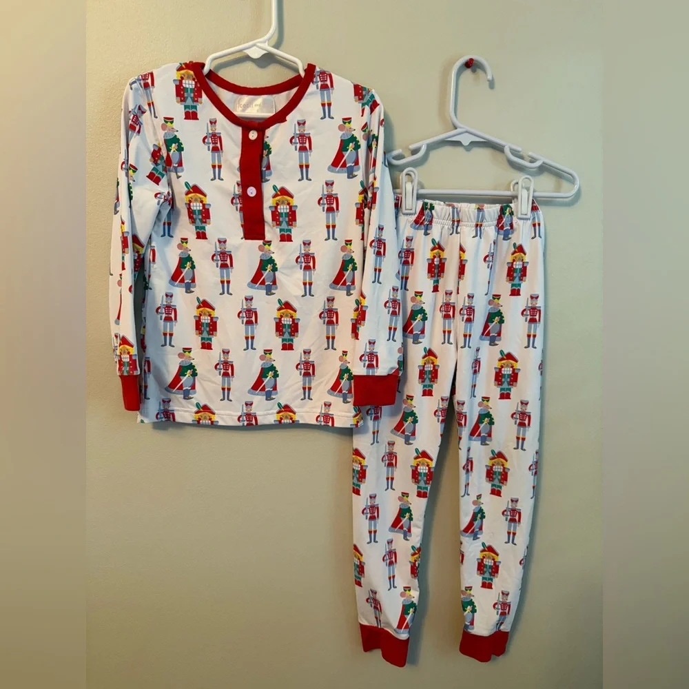 Cecil and Lou Kids Nutcracker Pajama Set - Red and White